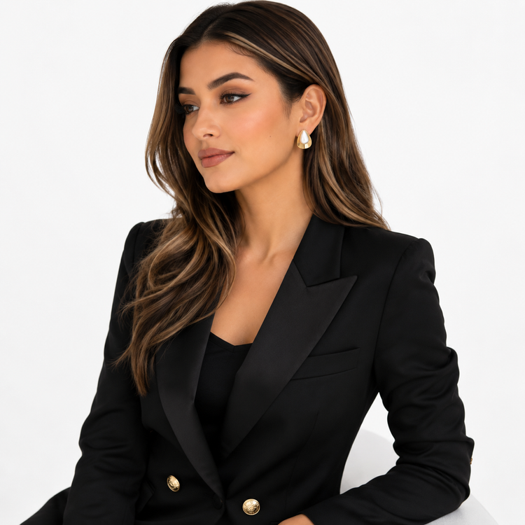 گوشواره زنانه جوپینگ مدل اشکی مرواریدی طلایی مینیمال