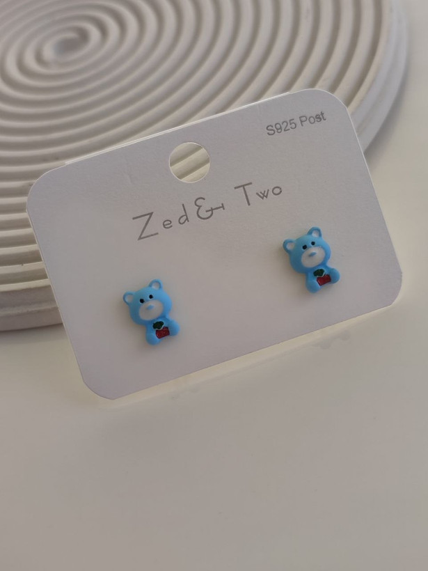 گوشواره میخی Zed & Two مدل Bear خرس کارتونی فانتزی